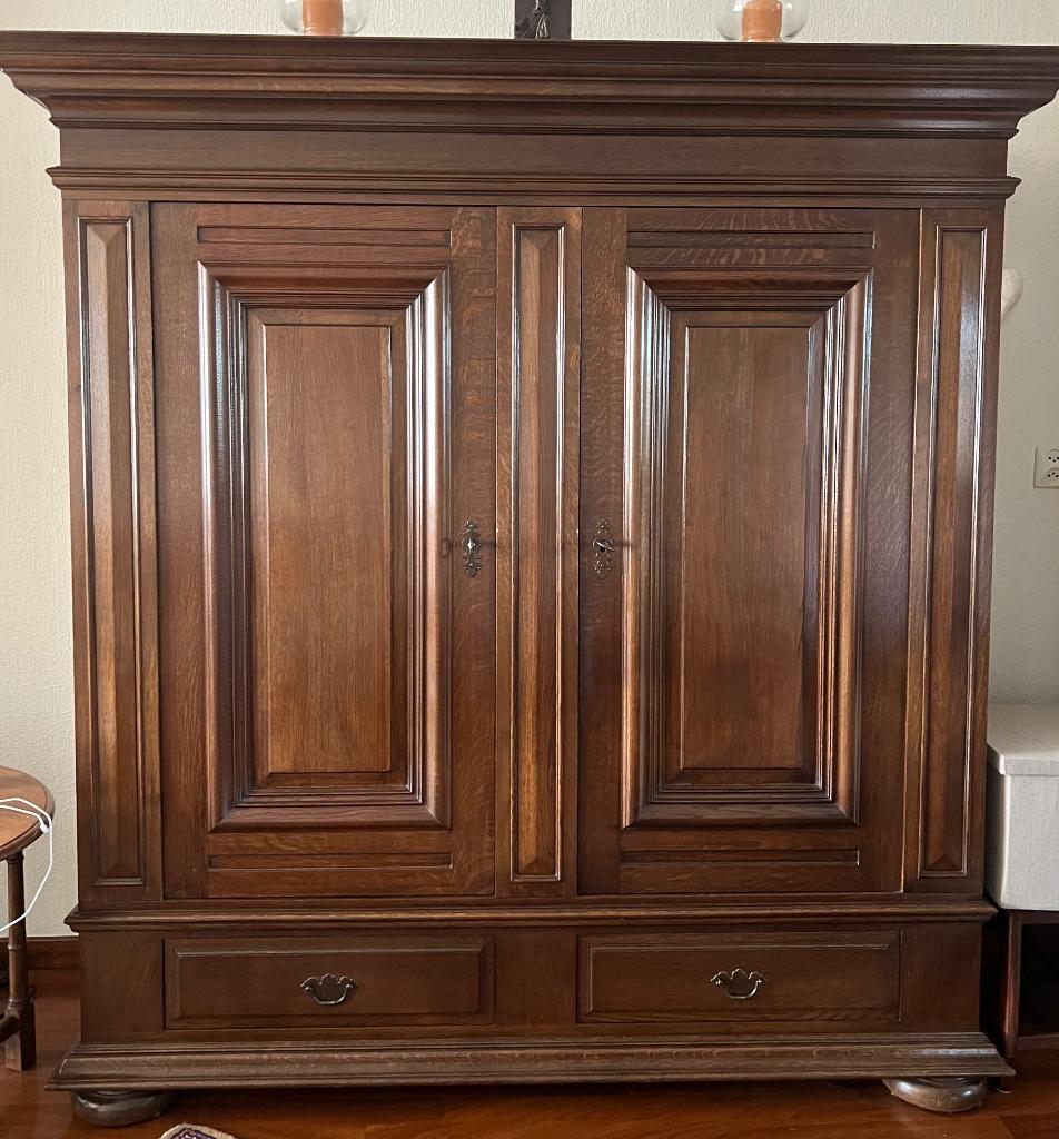 Prachtige vintage kast / servieskast / buffetkast eikenhout, Eikenhout, Ophalen of Verzenden, Zo goed als nieuw, 150 tot 200 cm
