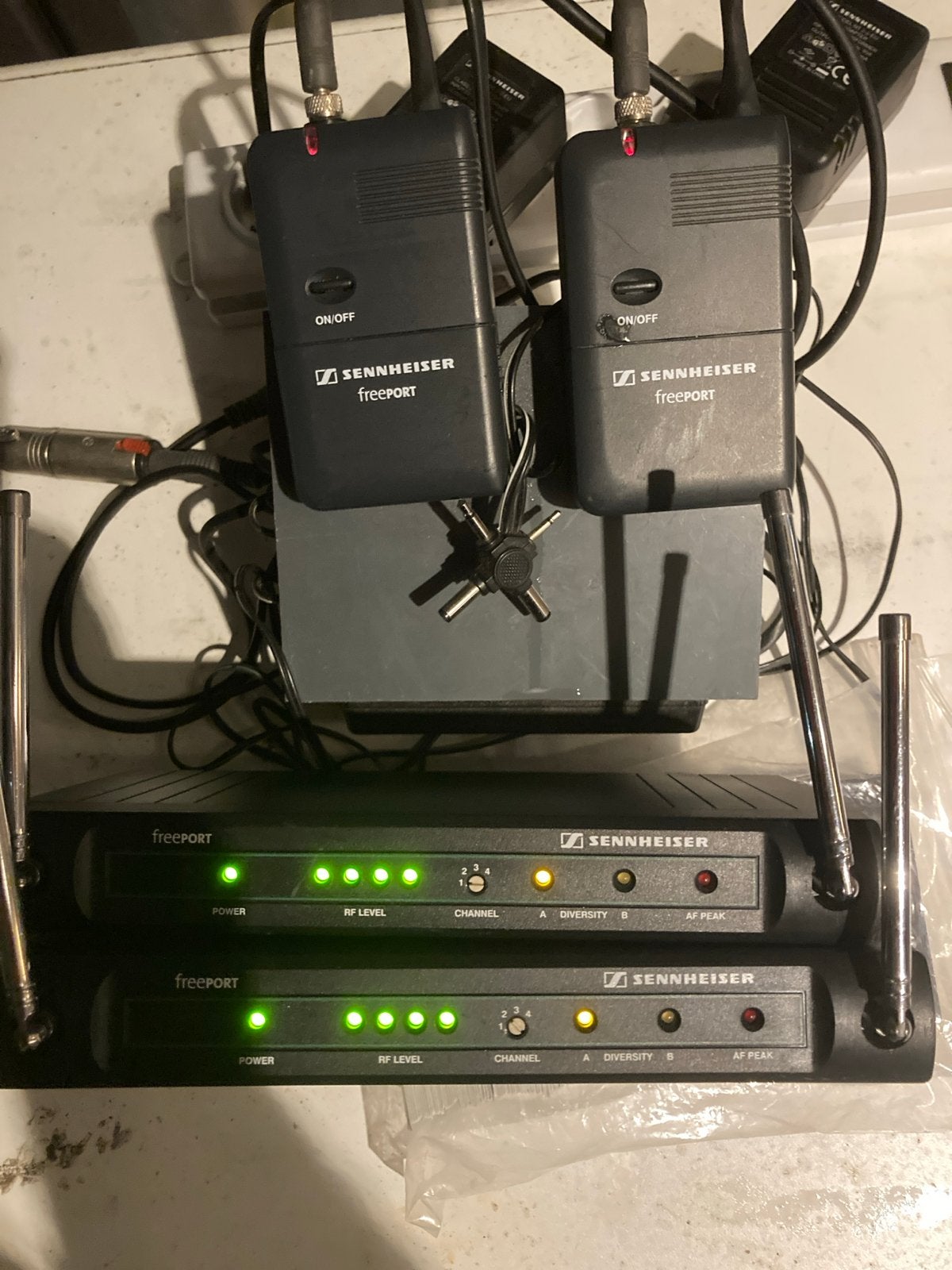 2x Sennheiser FreePort Draadloze Microfoon Set EM1 E, Ophalen of Verzenden, Gebruikt, Overige typen, Draadloos