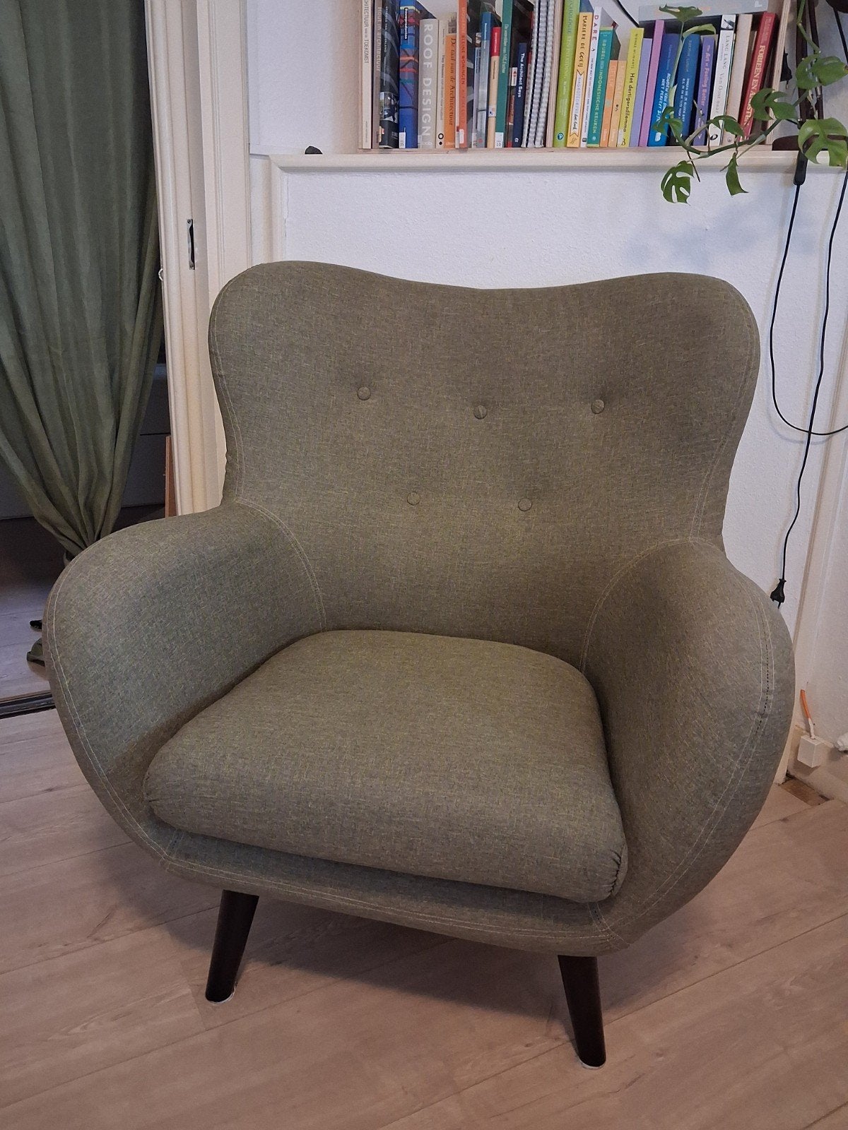 Fauteuil / grote stoel groen van de leenbakker, Huis en Inrichting, Ophalen, 75 tot 100 cm, Zo goed als nieuw, 75 tot 100 cm