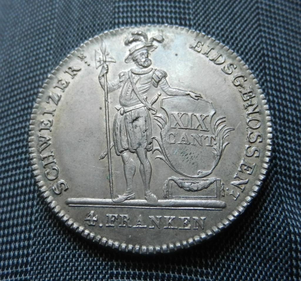 Neutaler van 4 franken 1814 Zwitserland - Luzern, Postzegels en Munten, Munten | Europa | Niet-Euromunten, Ophalen of Verzenden