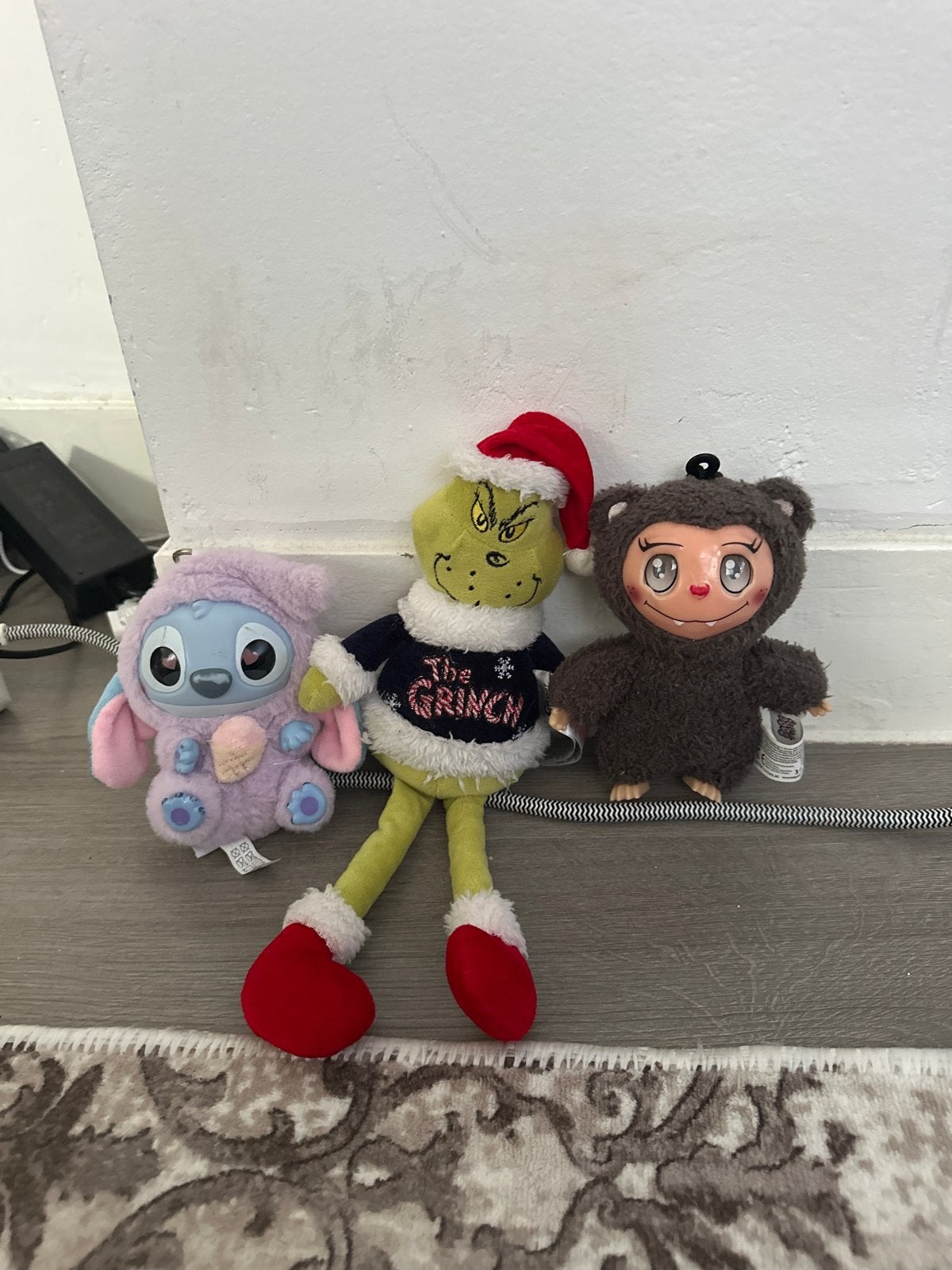 3 knuffels: Stitch, Grinch en Labubu - Leuke set!, Ophalen, Gebruikt, Overige merken, Disney