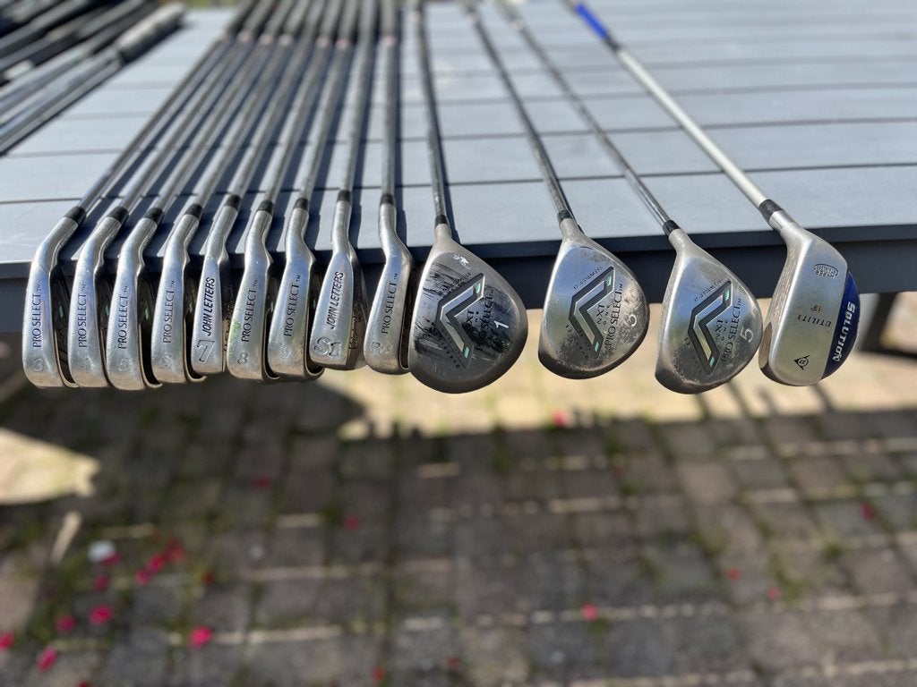 Luxe golfset (14 stuks!) met trolley, tas en extra wintertas, Sport en Fitness, Golf, Ophalen, Gebruikt, Set, Overige merken