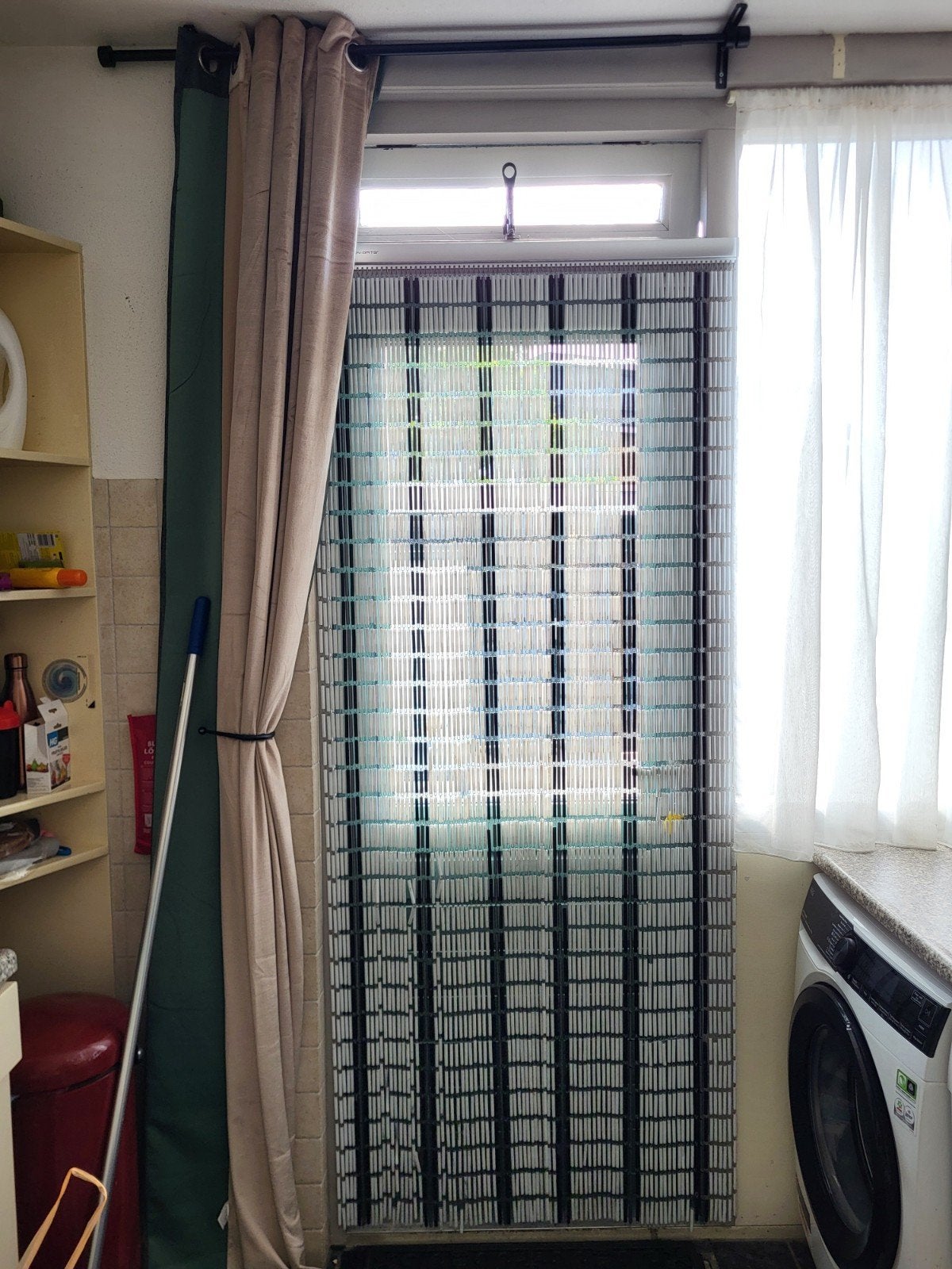 kralen gordijn voor achterdeur, Huis en Inrichting, Ophalen, Inclusief montageonderdelen, Gebruikt, 209 cm