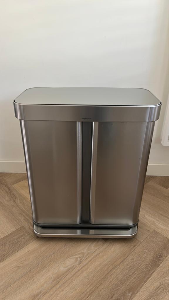 Rechthoekige pedaalemmer prullenbak Simplehuman, Ophalen, Met pedaal, 50 tot 75 cm, 40 liter of meer