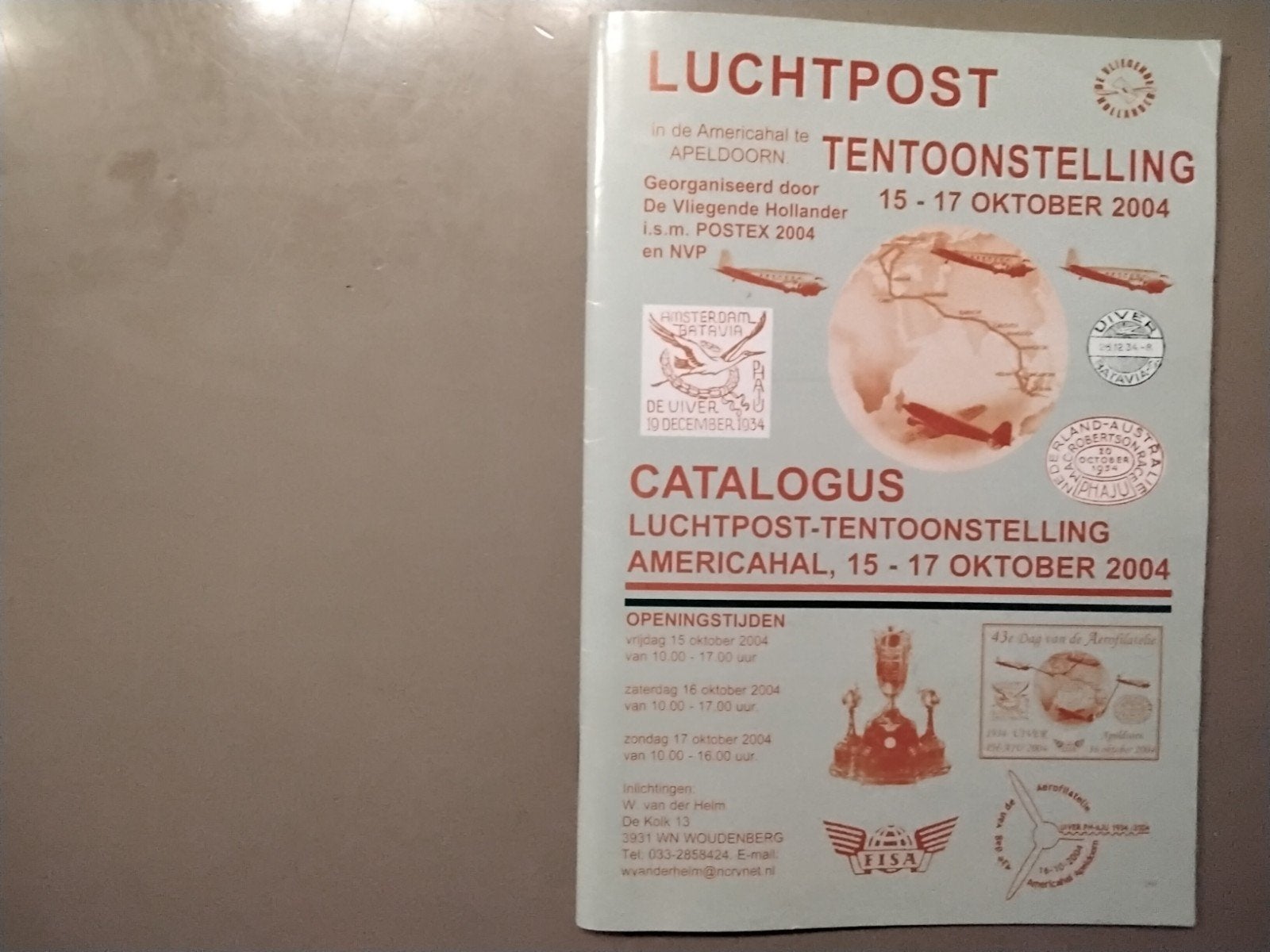 Catalogus Luchtpost tentoonstelling Postex 2004 Uiver, Verzamelen, Verzenden, Boek of Tijdschrift