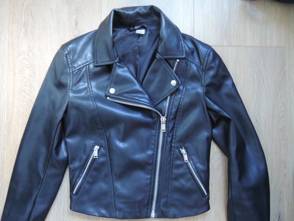Kort leren (kunst leer) jasje maat XXS H&M, Meisje, Ophalen of Verzenden, Zo goed als nieuw, H & M