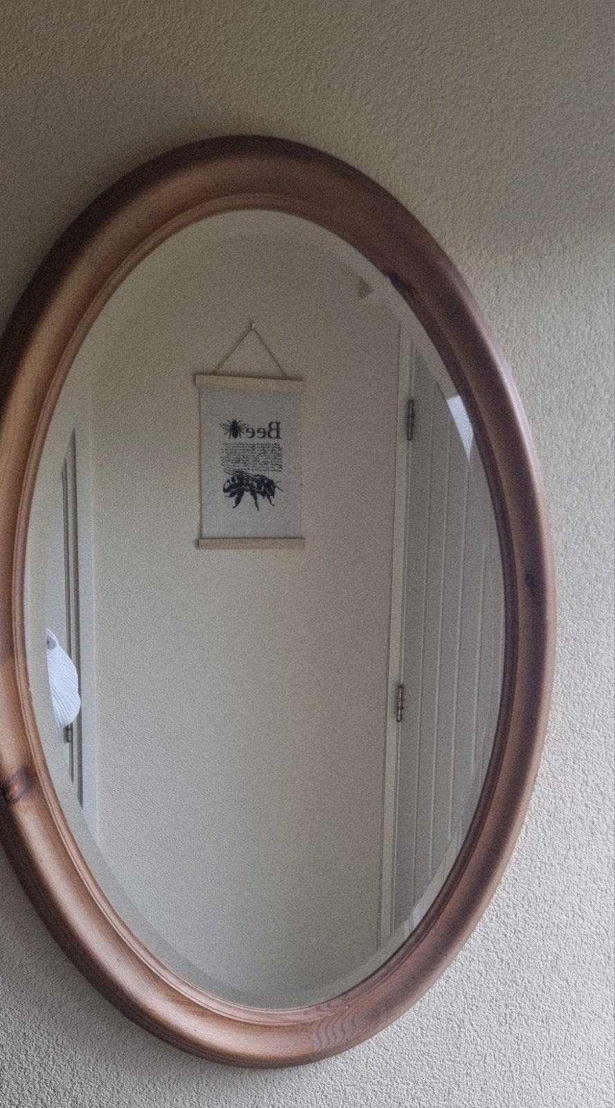 ovale grenenhouten spiegel, Huis en Inrichting, Ophalen, Ovaal, 50 tot 75 cm, Minder dan 100 cm