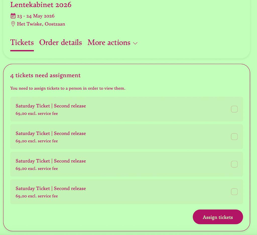 4 zaterdag tickets voor Lentekabinet 2026 (23 mei), Tickets en Kaartjes, Evenementen en Festivals, Drie personen of meer