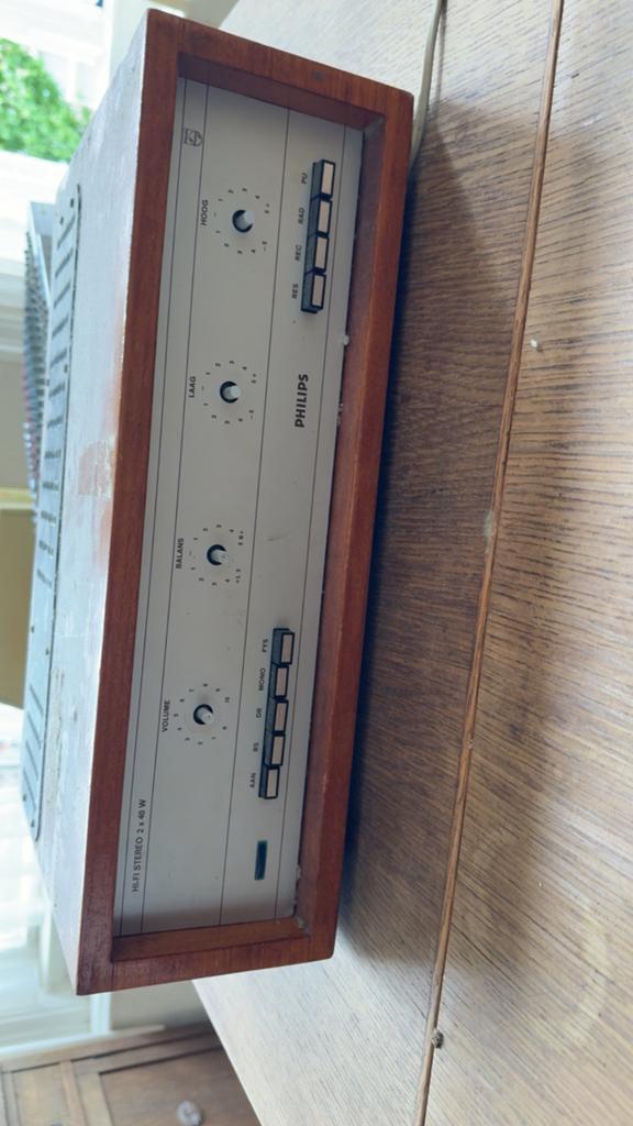 Vintage Philips Hi-Fi Stereo Versterker 2x40W, Ophalen, Gebruikt, Stereo, 60 tot 120 watt
