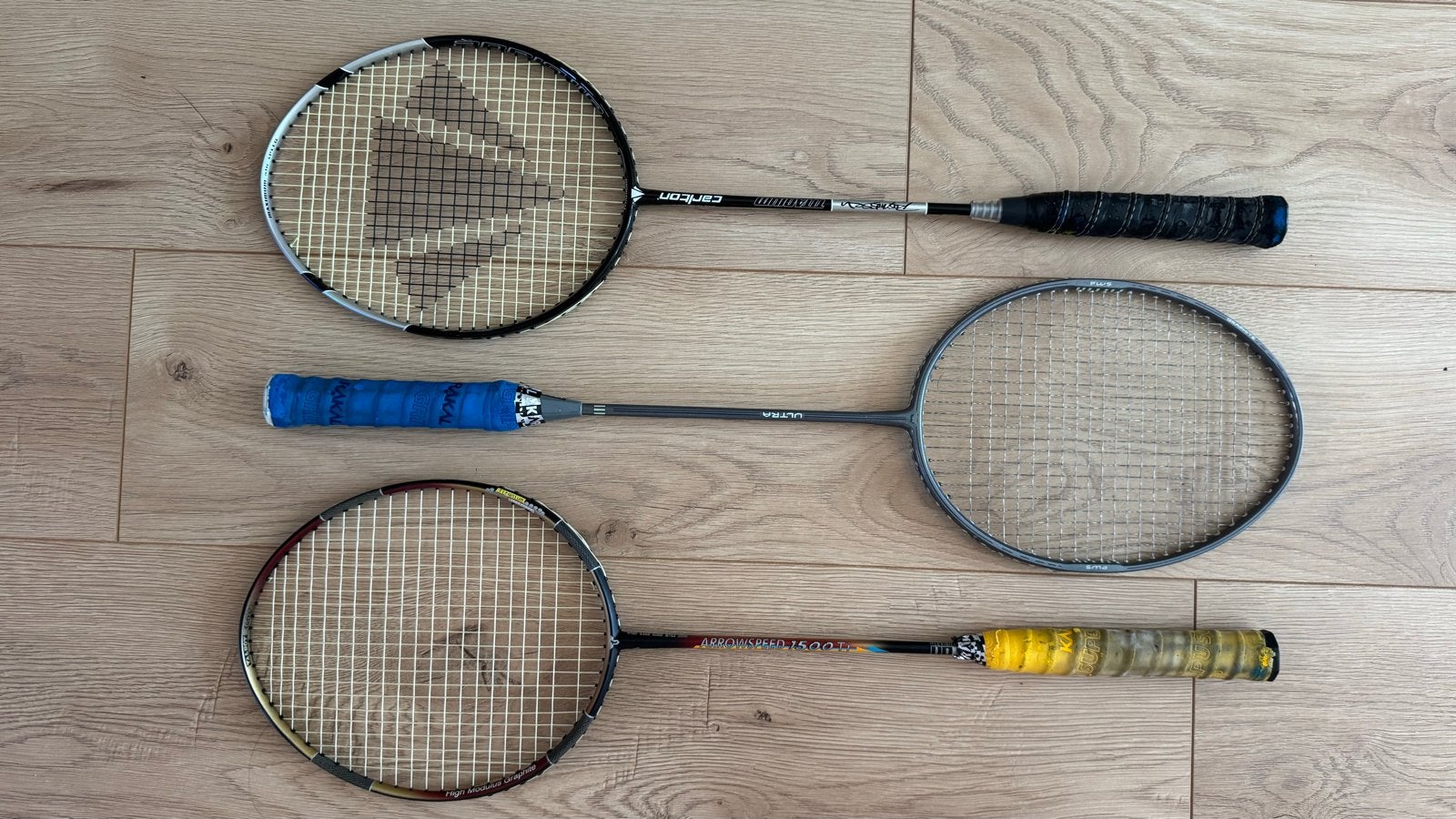 4x Badminton Rackets: Yonex, Carlton, Wilson & Talbot-Torro, Sport en Fitness, Ophalen of Verzenden, Gebruikt, Racket(s)