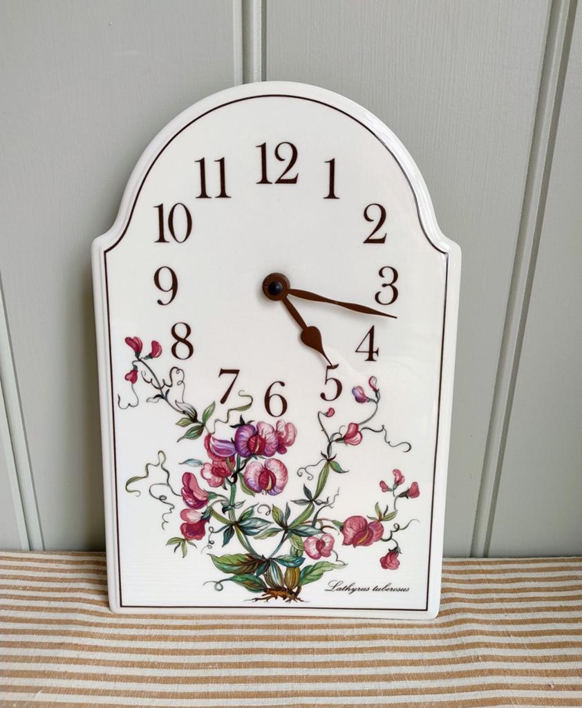 Prachtig! Klok Villeroy en Boch Botanica Lathyrus tuberosus, Antiek en Kunst, Ophalen of Verzenden