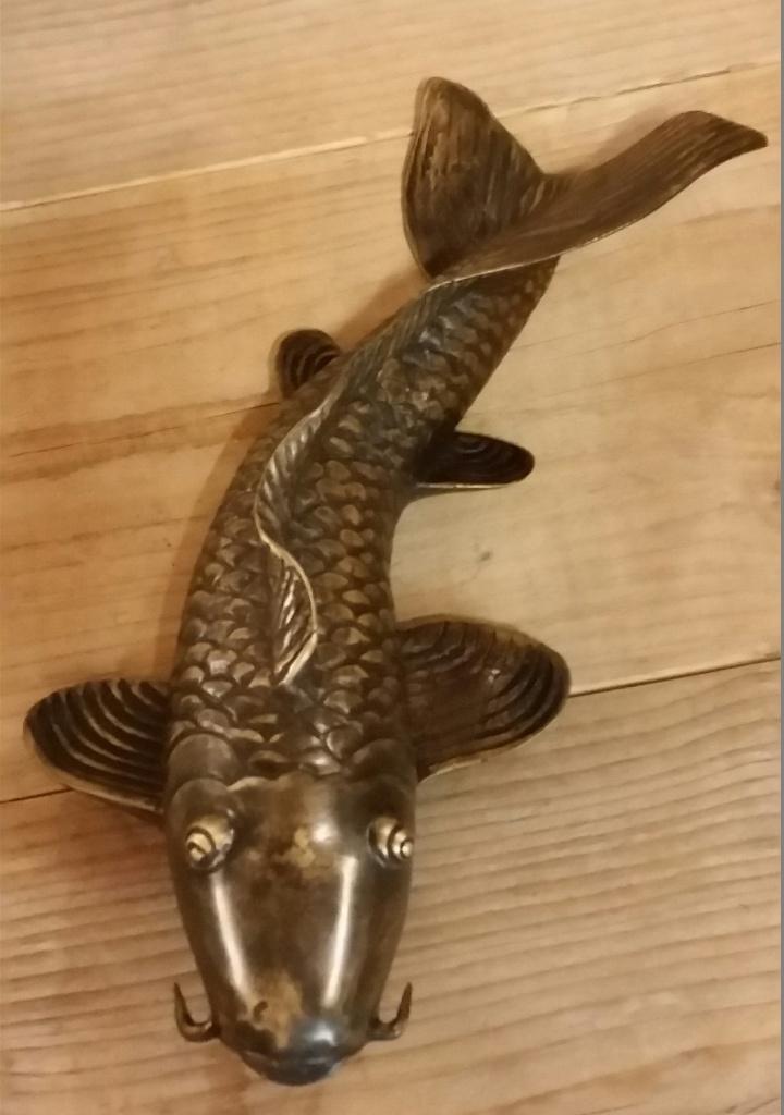 KOI / TUINBEELD / BRONS / KOI KARPER, Tuin en Terras, Tuinbeelden, Dierenbeeld, Nieuw, Info@huisentuindecoratiemarie.nl, Huis en tuin decoratie marie