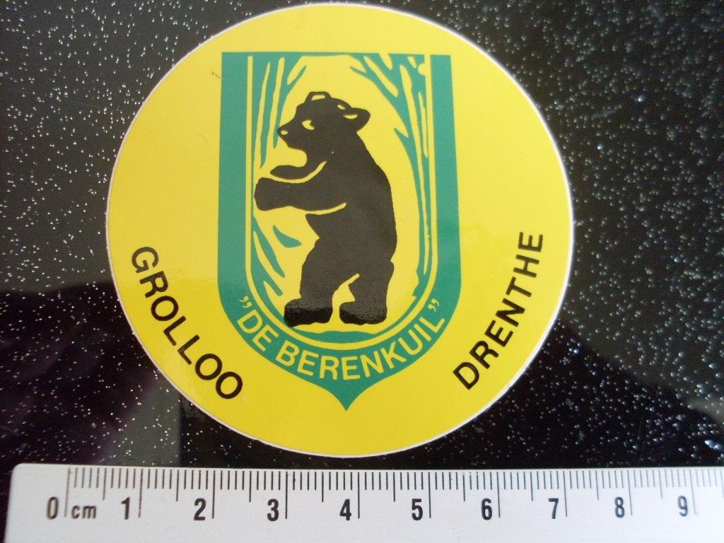 sticker de berenkuil grolloo drenthe logo embleem, Verzenden, Zo goed als nieuw, Bedrijf of Vereniging