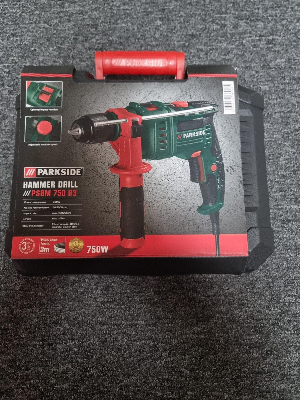 Parkside Klopboormachine PSB M 750 B3 - Nieuw in doos, Doe-het-zelf en Verbouw, 600 watt of meer, Nieuw, Klopboormechanisme, Ophalen