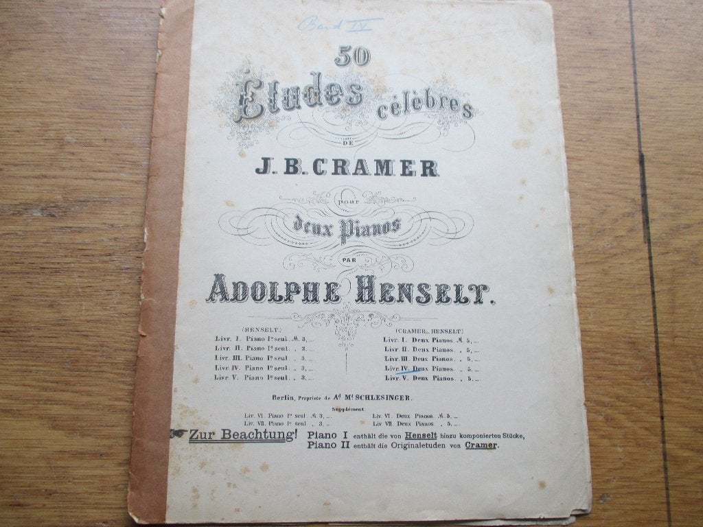 CRAMER -  ETUDES - 31 T/M 40 - PIANO, Muziek en Instrumenten, Bladmuziek, Gebruikt, Klassiek, Les of Cursus, Ophalen of Verzenden