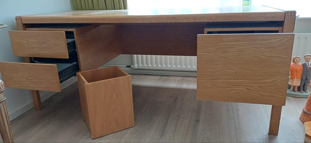 Scandinavisch bureau licht eiken gelakt vintage, Ophalen, Gebruikt, Scandinavisch, 80 cm