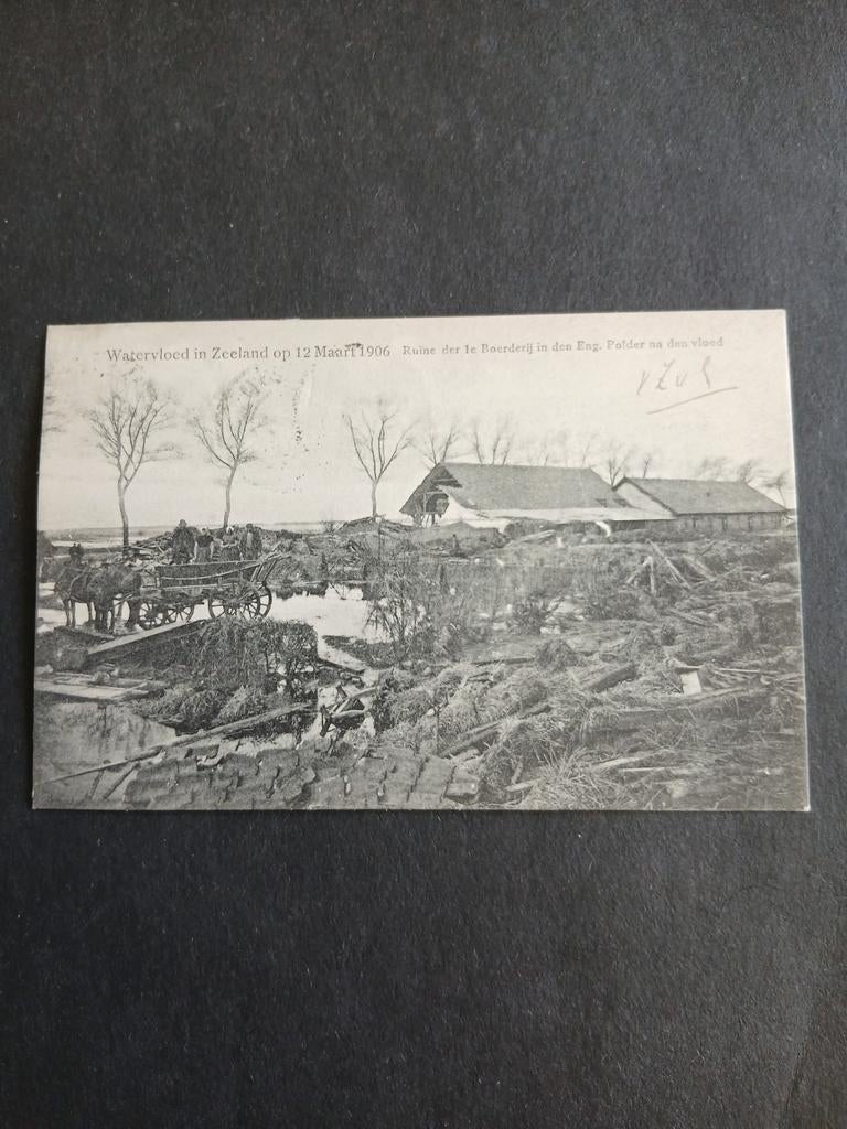 Watervloed Zeeland 12 maart 1906 , gelopen, Ophalen of Verzenden, Voor 1920, Zeeland
