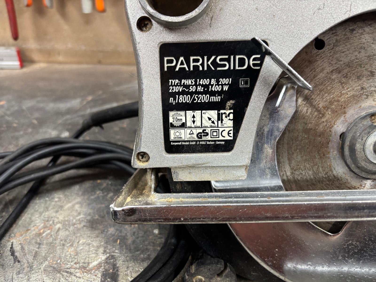 Zaagmachine parkside, Doe-het-zelf en Verbouw, Gereedschap | Zaagmachines, Ophalen, Gebruikt, Cirkelzaag, 30 tot 70 mm