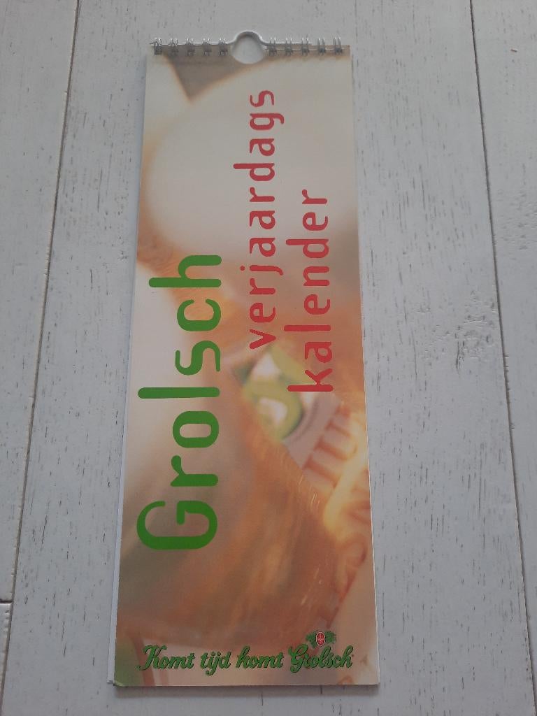 Te koop: Grolsch verjaardags kalender, mancave, bar, Verzamelen, Biermerken, Ophalen of Verzenden, Nieuw, Overige typen, Grolsch