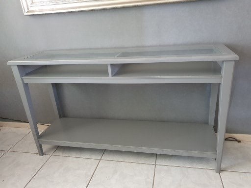 Sidetable hout grijs, Huis en Inrichting, Ophalen, 100 tot 150 cm, Zo goed als nieuw, 25 tot 50 cm