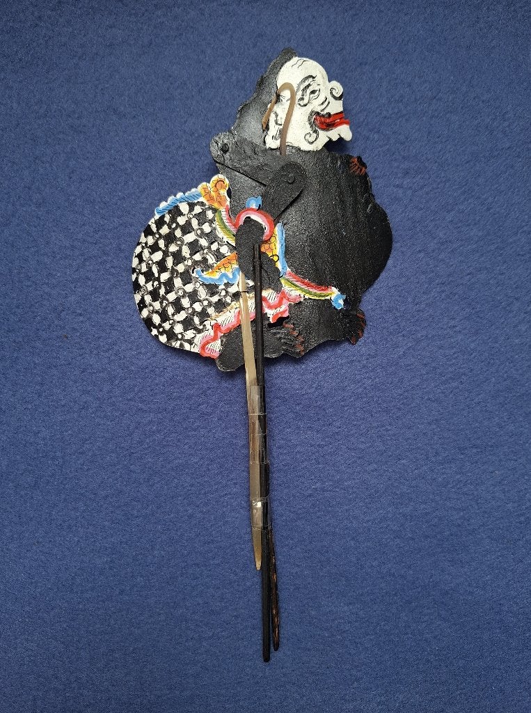 Indonesische Wayang Kulit Schaduwpop - Semar, Natuurlijk materiaal, Ophalen of Verzenden, Indonesië, Meerkleurig