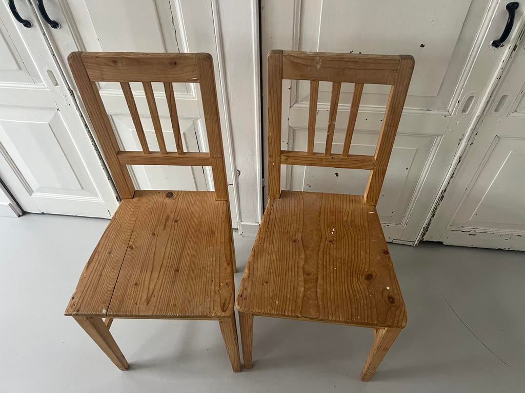 Antieke identieke houten stoelen, Huis en Inrichting, Stoelen, Ophalen of Verzenden, Zo goed als nieuw, Bruin