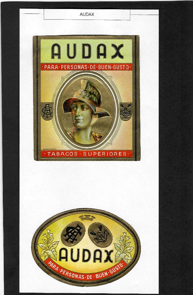 Audax   2 etiket, Verzamelen, Ophalen of Verzenden, Gebruikt, Sigarenbandjes