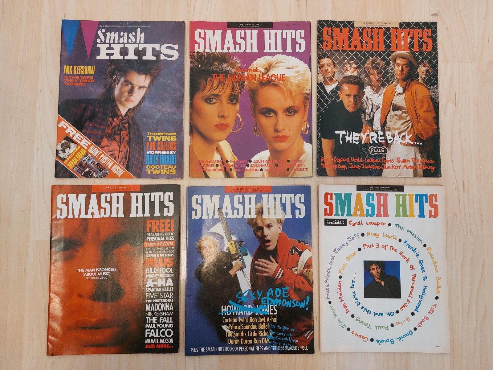 smash hits magazines 1985 1986 tijdschriften muziek 80s, Boeken, Ophalen of Verzenden, Zo goed als nieuw, Muziek, Film of Tv