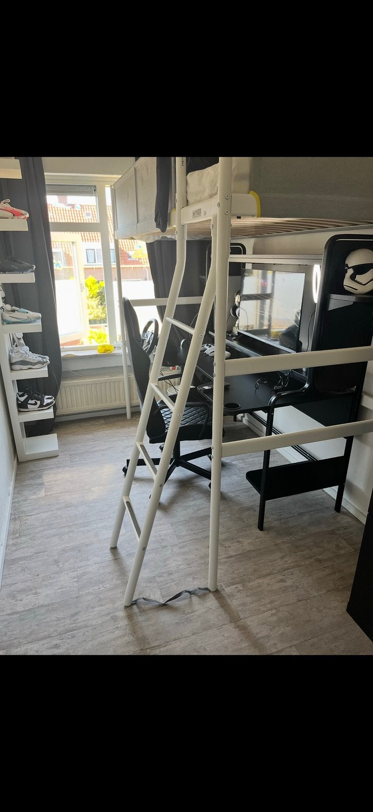 Hoogslaper, Ophalen, Eenpersoons, Zo goed als nieuw, 90 cm
