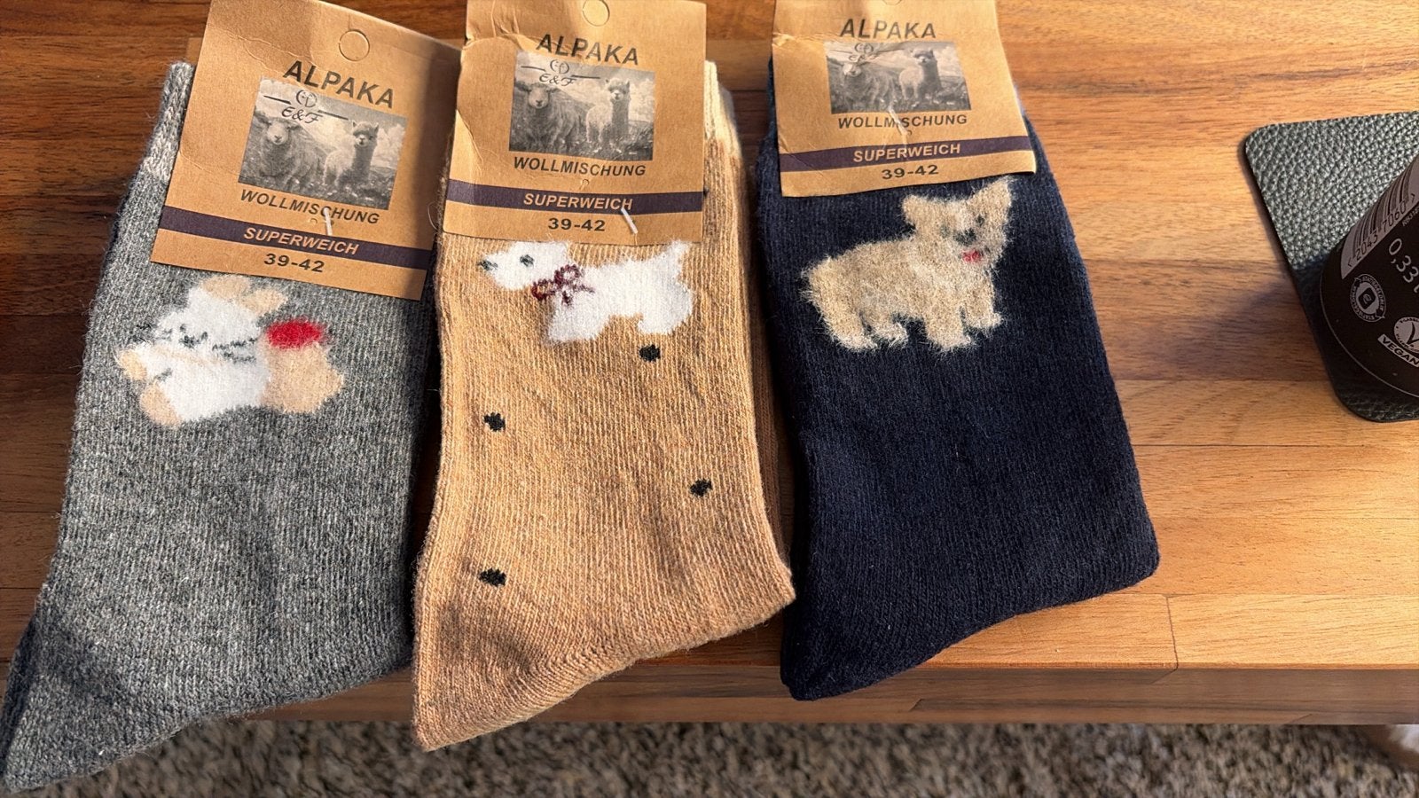 Alpaca wollen sokken met hondenprint - Superzacht, Sokken en Kniesokken, Maat 35 t/m 38, Nieuw, Ophalen of Verzenden