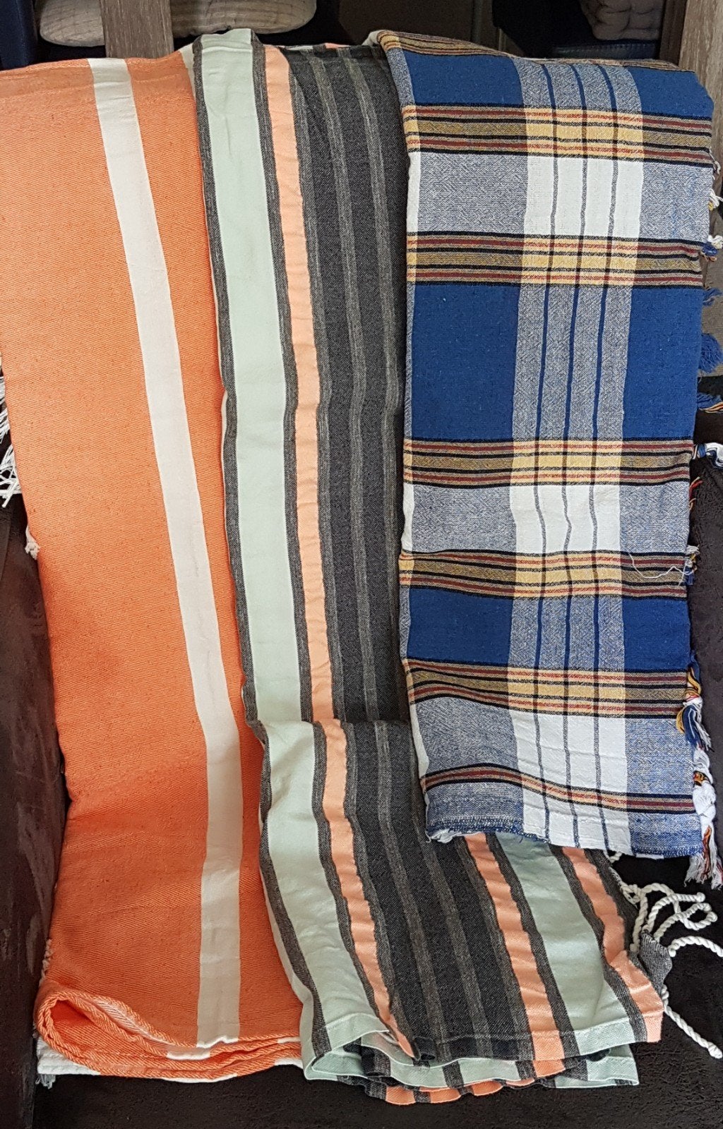 Drie hamamdoeken, Ophalen of Verzenden, Gebruikt, Handdoek