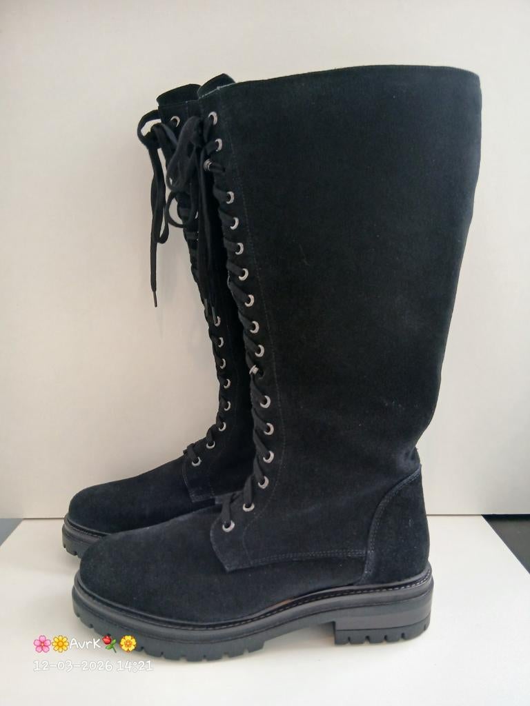zwarte suede (=leer) xl laarzen ulla popken maat 40, Kleding | Dames, Schoenen, Hoge laarzen, Verzenden, Zwart, Ulla Popken