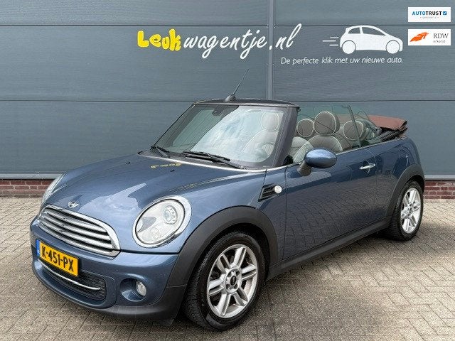 Mini Cabrio 1.6 Cooper Chili *leder *stoelverw. *xenon *navi, Auto's, Euro 5, Stoelverwarming, Gebruikt, 4 cilinders
