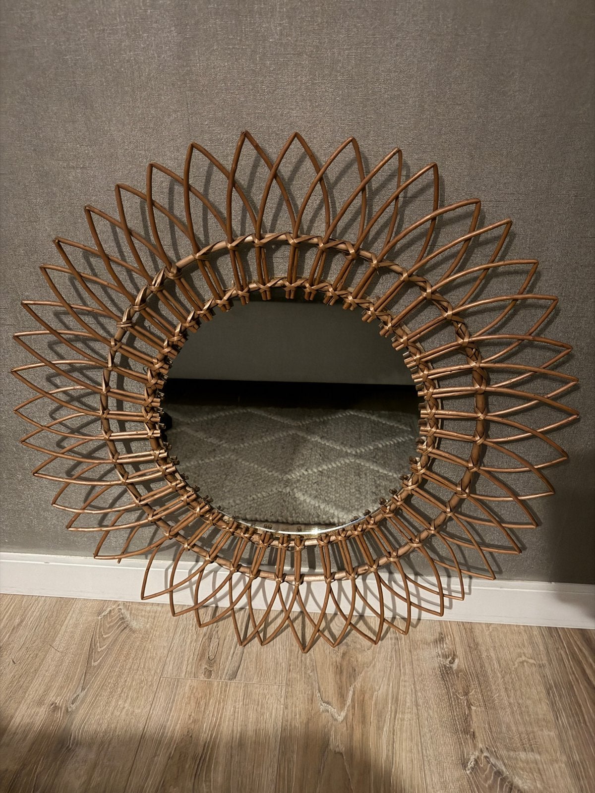 Rieten spiegel, Ophalen, Minder dan 50 cm, Gebruikt, Rond