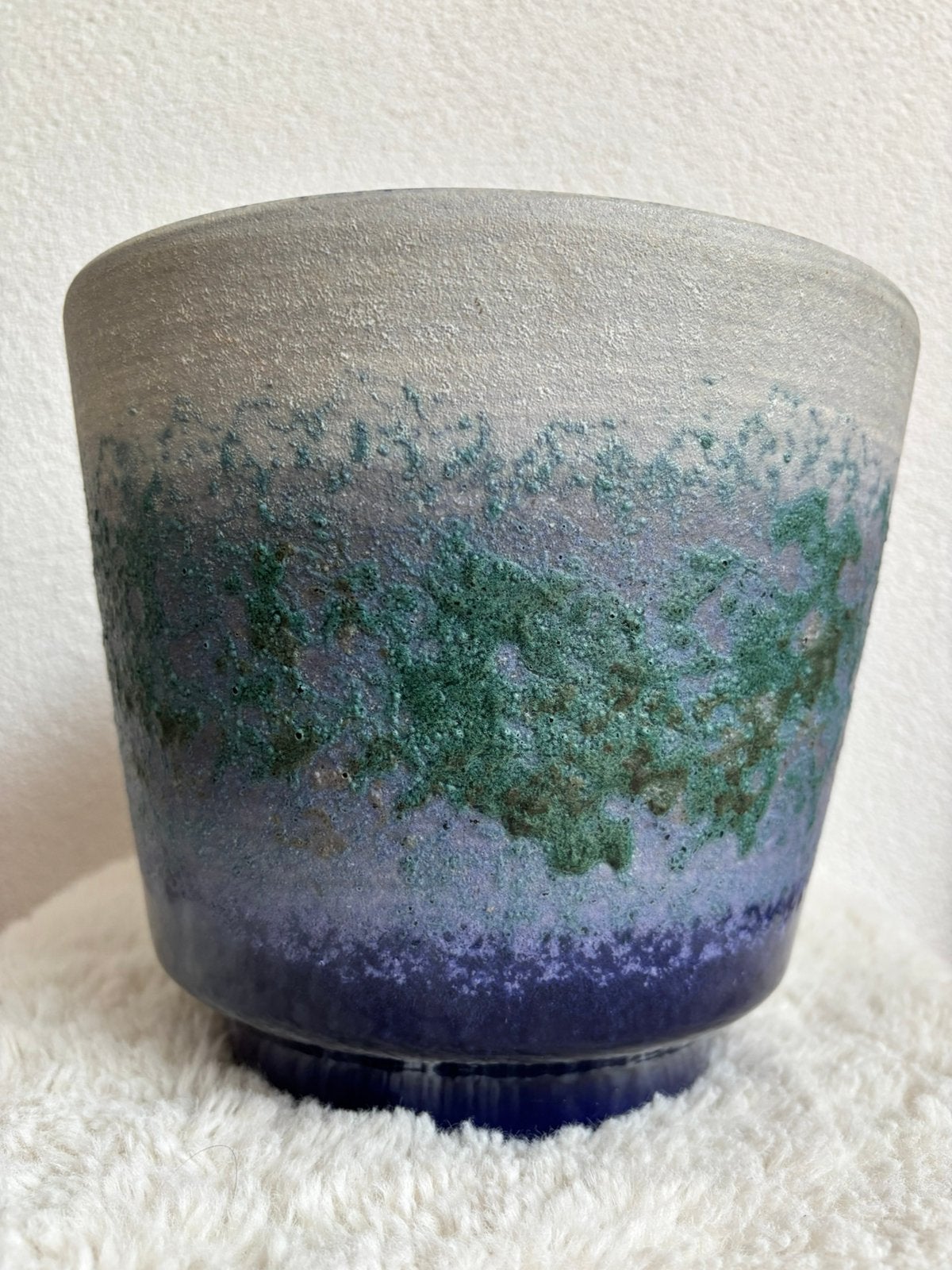 Fat lava bloempot Fohr Keramik West-Germany 19x22 cm, Tuin en Terras, Bloempotten, Rond, Ophalen of Verzenden, Zo goed als nieuw