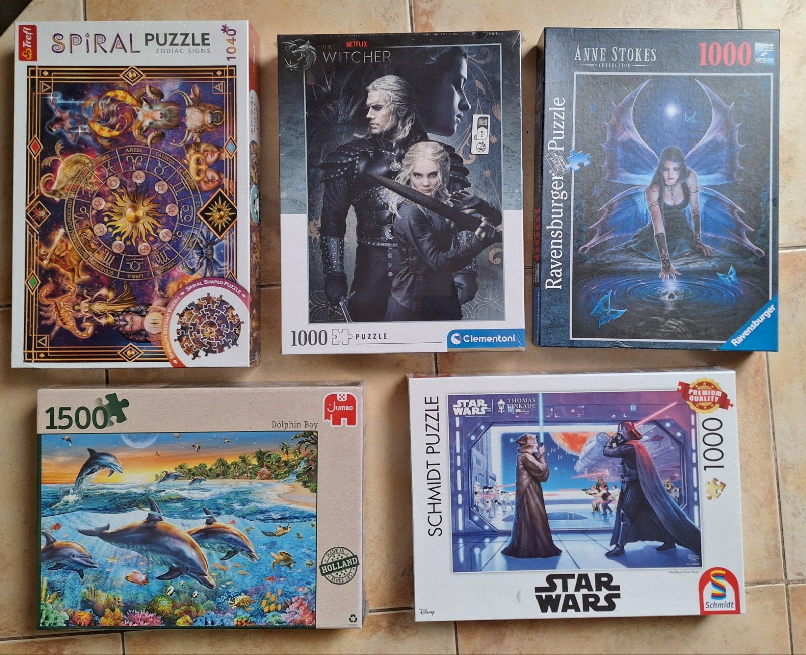 5 puzzels NIEUW, Ophalen of Verzenden, 500 t/m 1500 stukjes, Nieuw