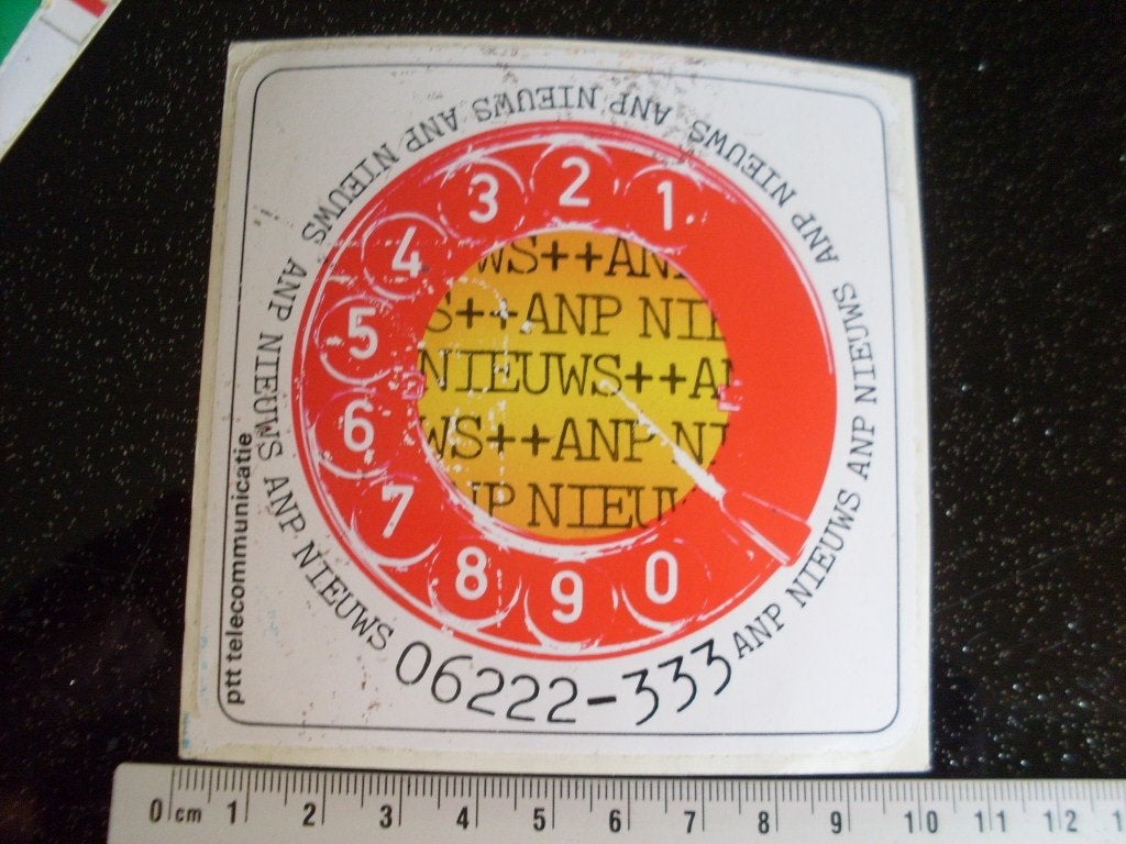 sticker ptt telecommunicatie anp nieuws 06222-333, Verzenden, Zo goed als nieuw, Bedrijf of Vereniging