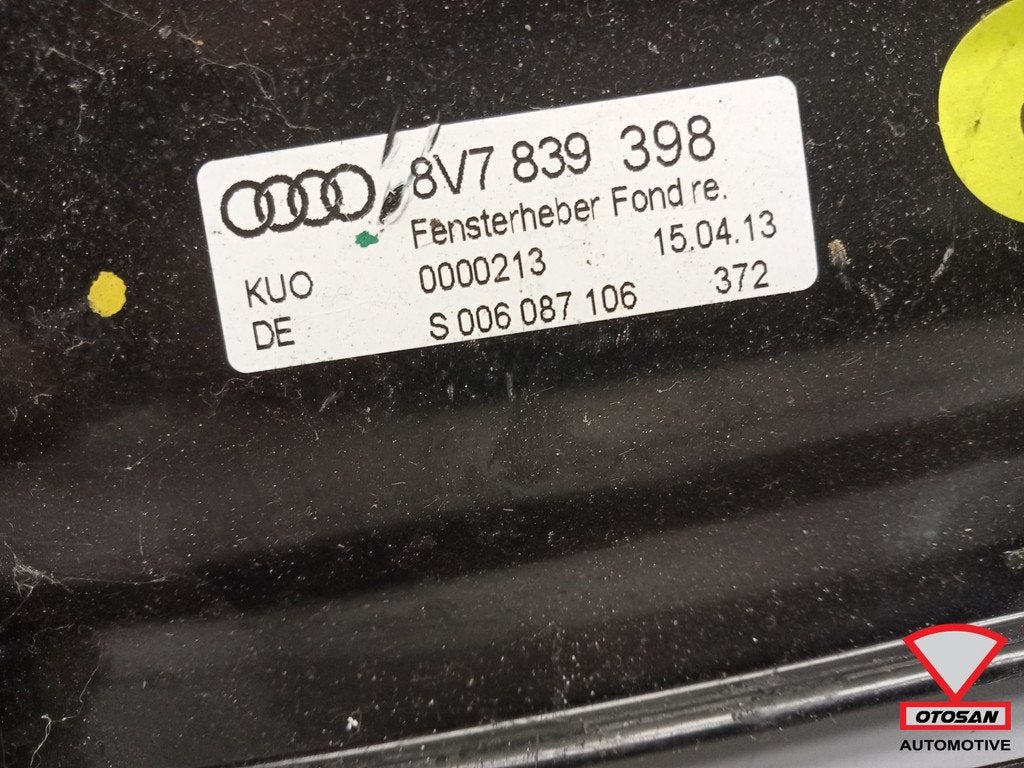Audi A3 8V Cabrio Raammechanisme Rechts Achter 8V7839398, Auto-onderdelen, Gebruikt, AUDI AG, Auto-Union-Strasse 1
85045  Ingolstadt, DE