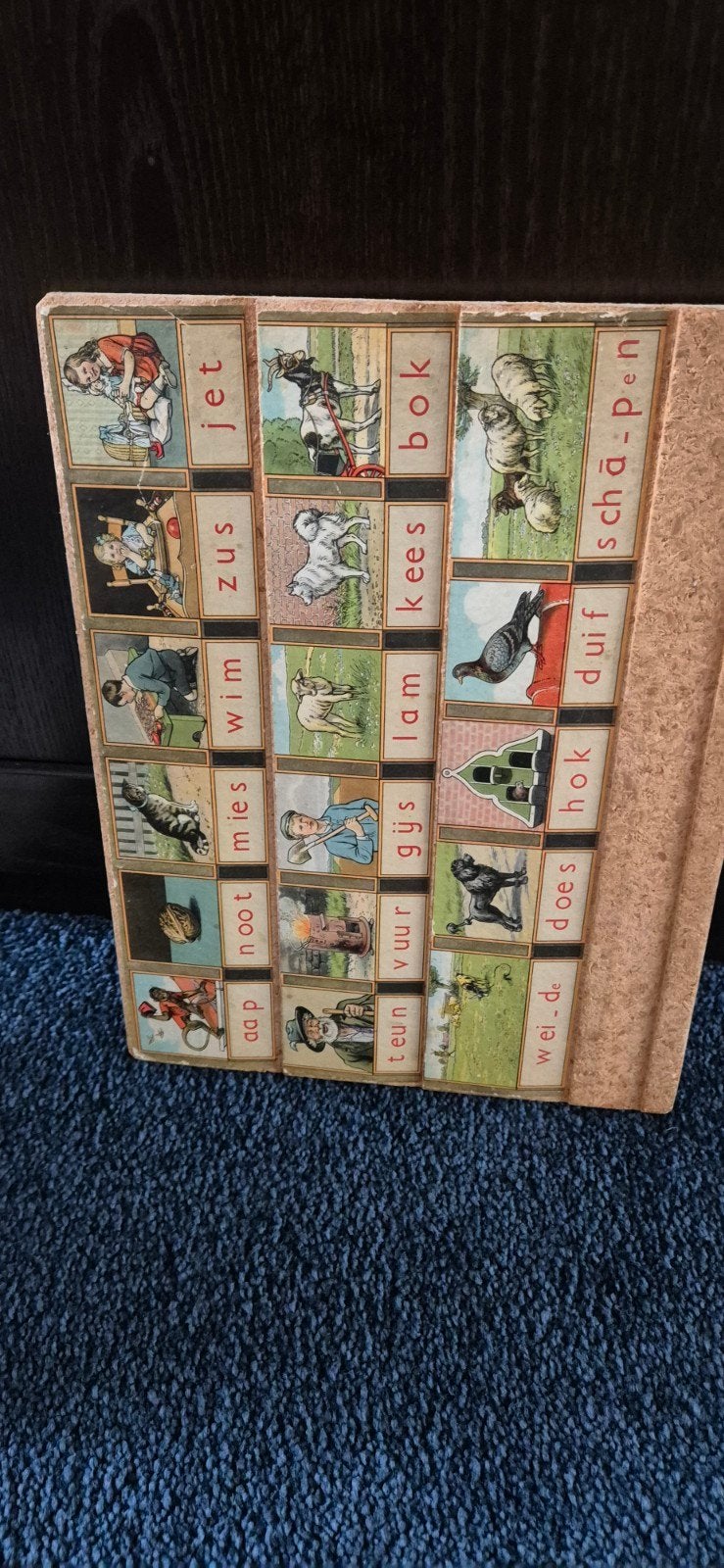 Vintage Letter- en Woordleerplankje - Educatief Speelgoed, Ophalen, Gebruikt, Taal en Lezen