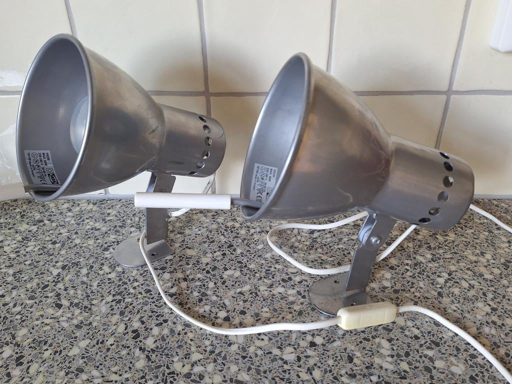 2 vintage Ikea wand-spots., Ophalen of Verzenden, Gebruikt, Metaal of Aluminium, Plafondspot of Wandspot