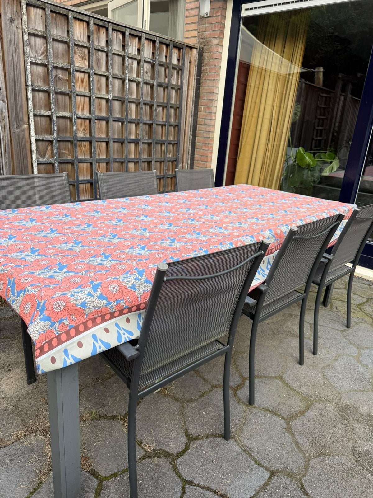 Complete tuinset, tafel + 6 stoelen, Ophalen, Gebruikt