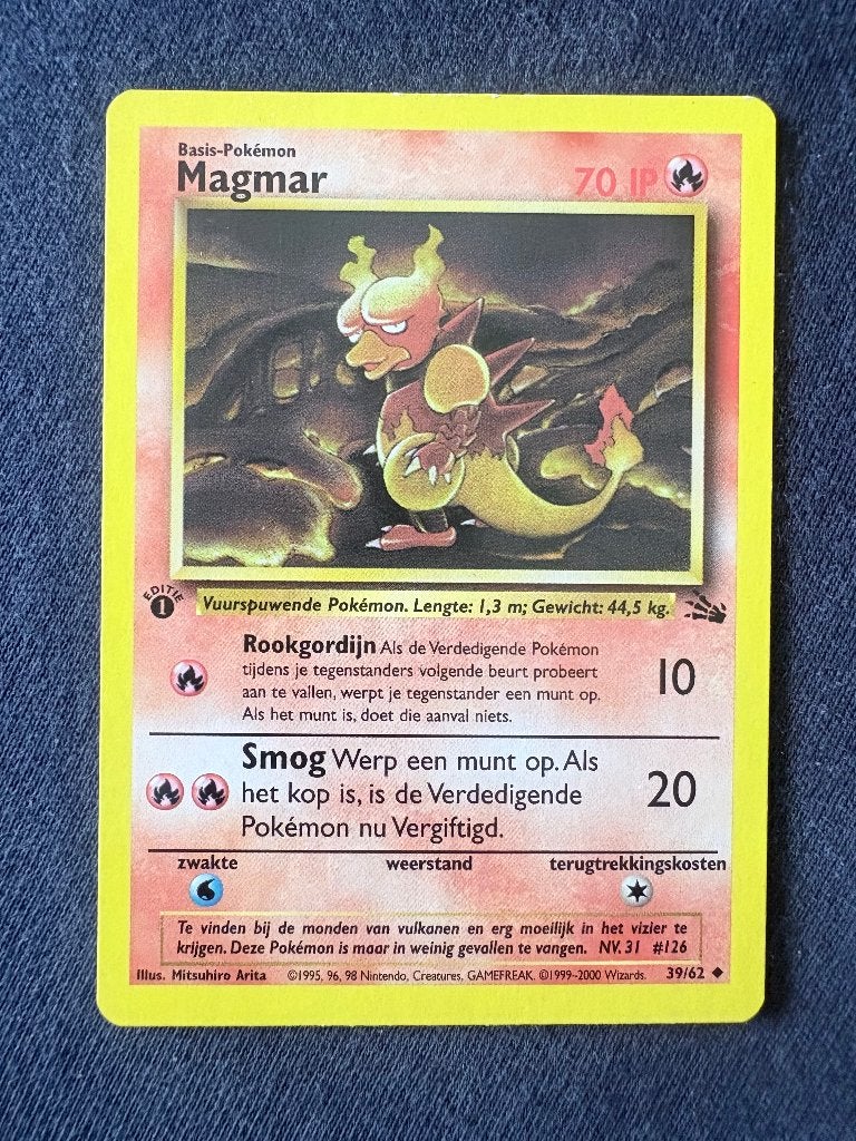 Magmar 1st Edition - Fossil 39/62 - Mint, Ophalen of Verzenden, Nieuw
