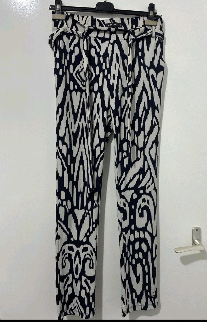 Lady Day travelstof Broek Maat S Zwart Wit Patroon, Lady Day, Nieuw, Ophalen of Verzenden, Maat 36 (S)