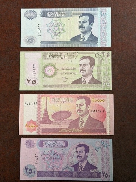 Zeldzaam papieren geld van Saddam Hoessein., Ophalen of Verzenden, Overige landen