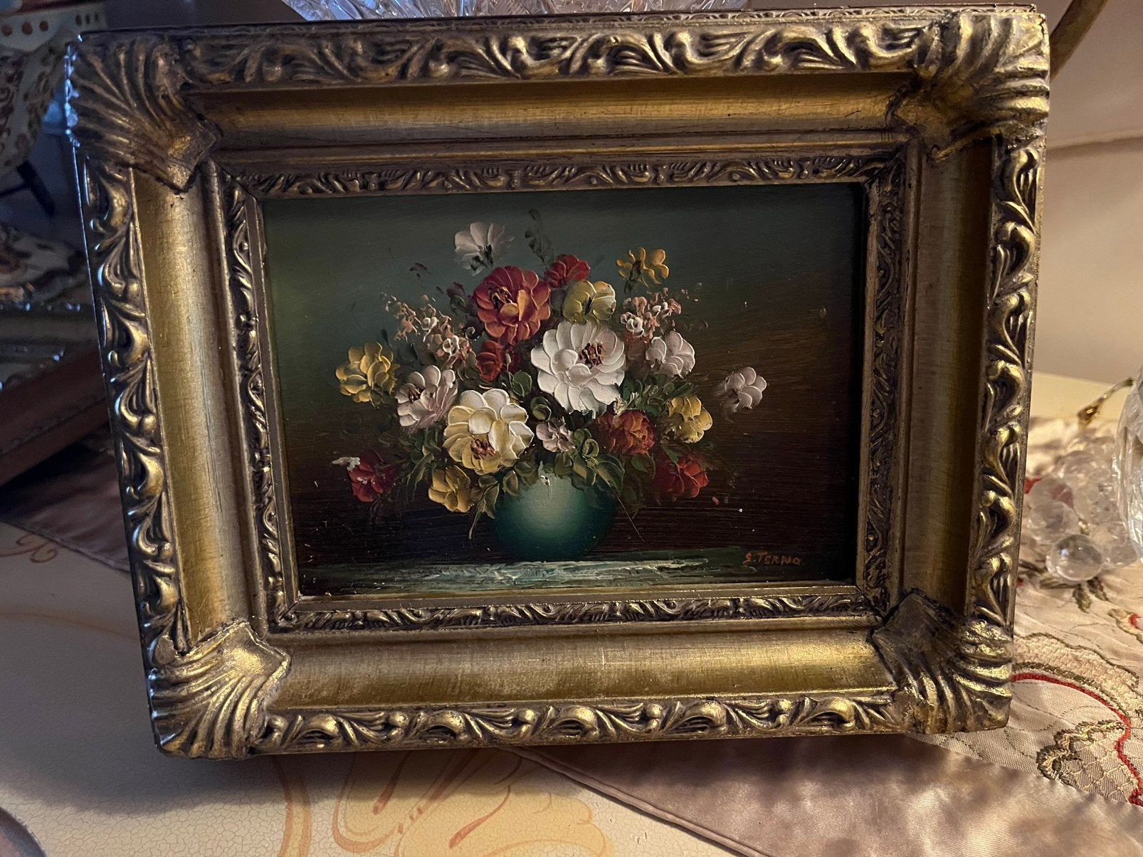 Prachtige olieverf bloemen schilderij, Ophalen of Verzenden