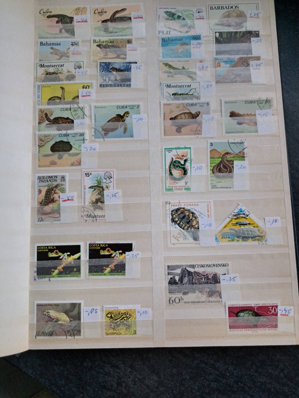 Album postzegels: Vogels, Vlinders, Orchideeën, Reptielen, Ophalen of Verzenden, Gestempeld, Dier of Natuur