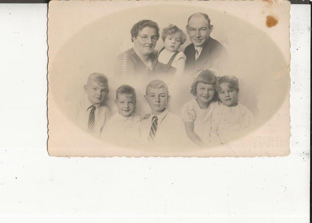 Monster Onbekend echtpaar met 6 kinderen Fotokaart, Ophalen of Verzenden, 1920 tot 1940, Ongelopen, Zuid-Holland