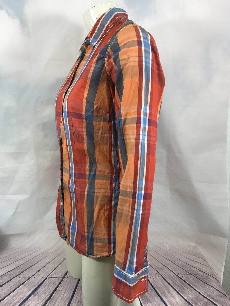 Hilfiger geruite stretch blouse maat 8 - M (1C5), Tweedehands verkoop, Ophalen of Verzenden, Tweedehands verkoop, Maat 38/40 (M)