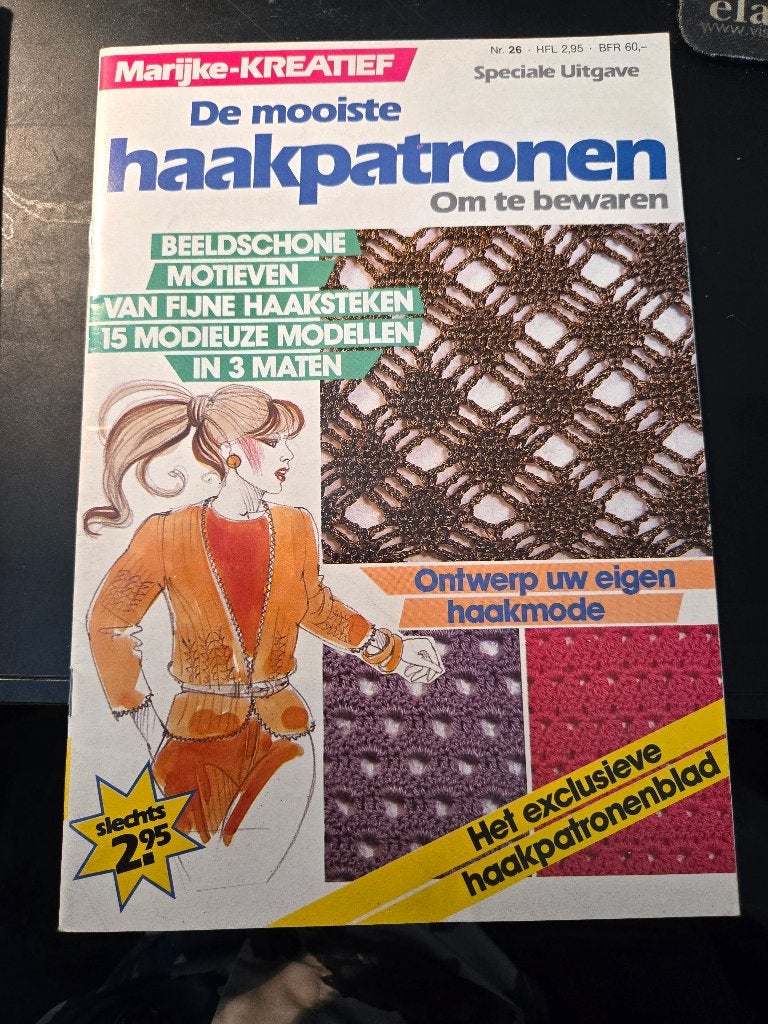 vintage 'Marijke-Kreatief' haakpatronenblad, Hobby en Vrije tijd, Ophalen, Gebruikt, Haken, Patroon of Boek