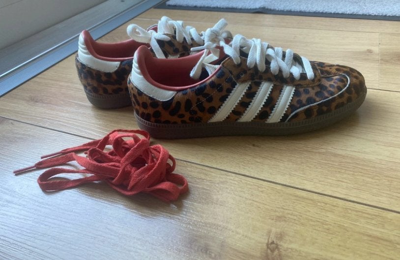 Adidas Gazelle sneakers met luipaardprint - Maat 38, Ophalen of Verzenden, Zo goed als nieuw, Bruin, Sneakers of Gympen